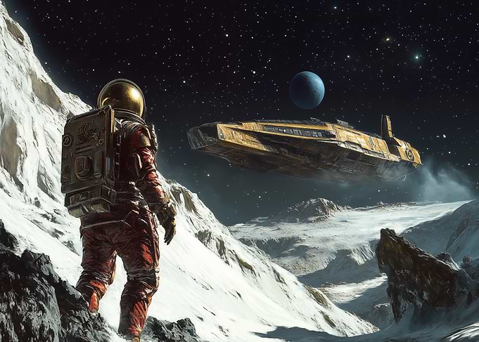 Astronaut on Charon moon of Pluto