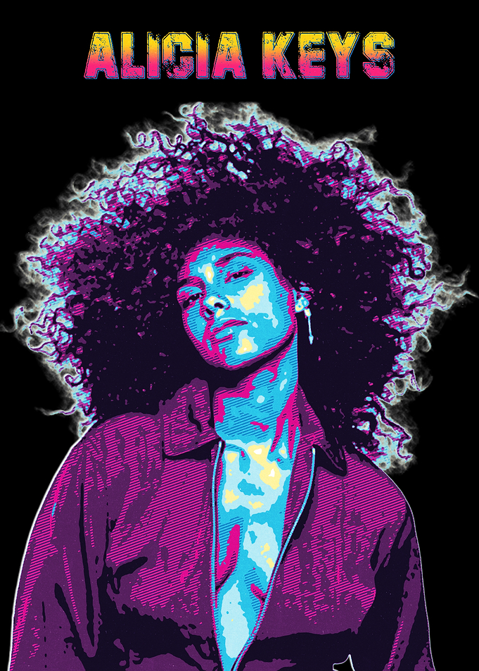 Alicia Keys Pop Art Portrait