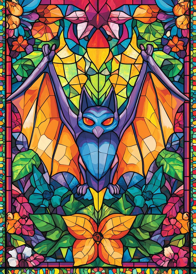 Stained Glass Bat