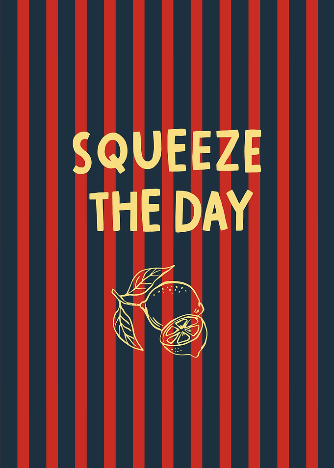 Squeeze The Day Lemon Print