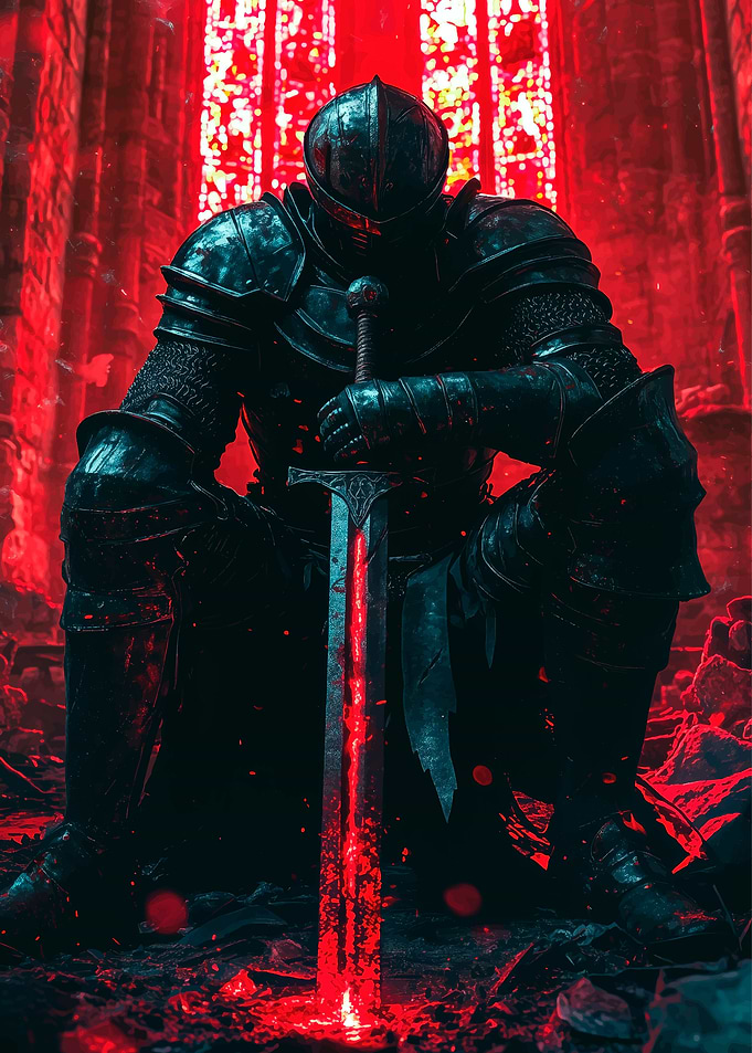 Knight with Glowing Sword