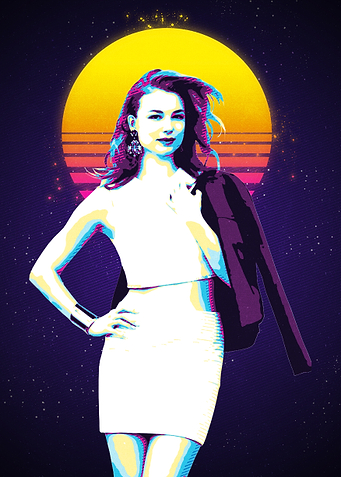 Retro Woman in 80s Style