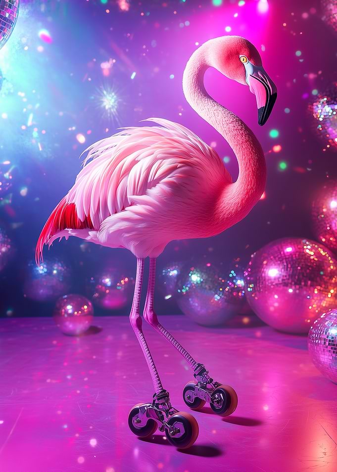 Flamingo Roller Skating