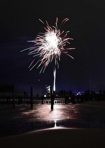 Fireworks Over Water