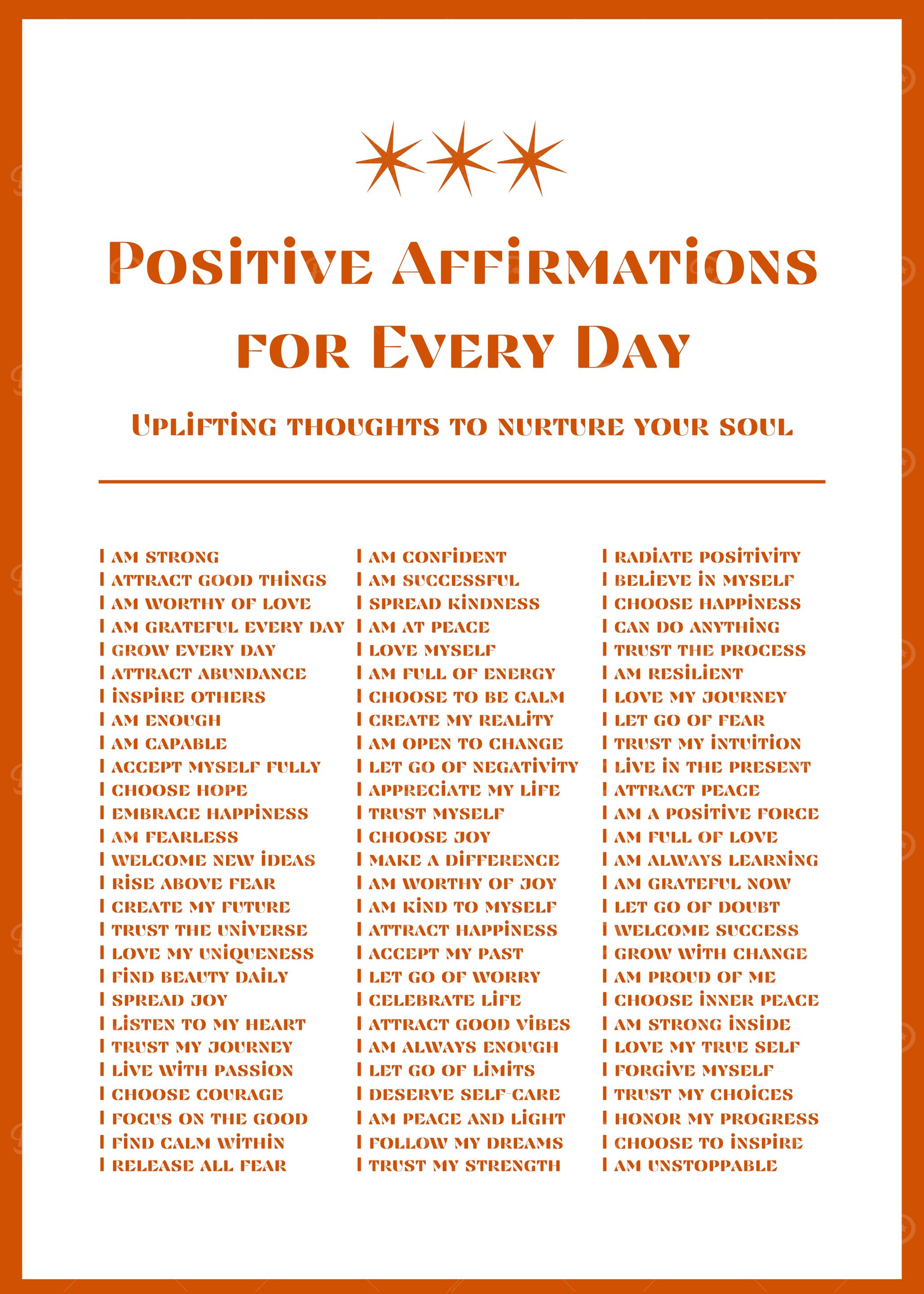 Positive Affirmations for every day