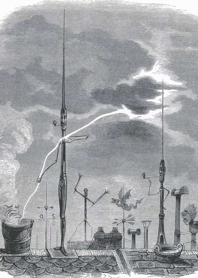 Surreal Rooftop Scene