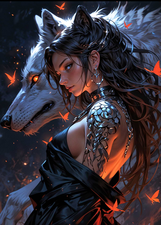 Enigmatic Wolf Guardian