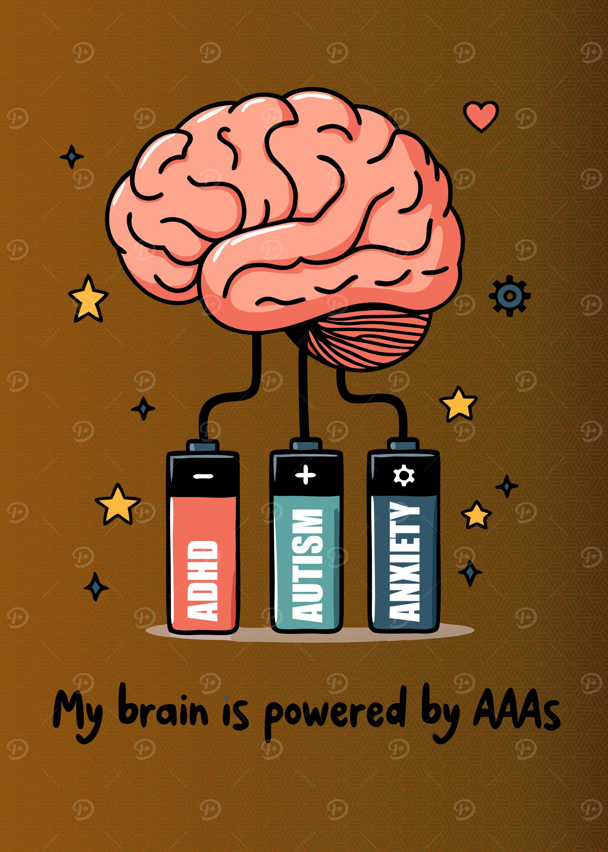 My Brain is Powered by Triple As ADHD Autism Anxiety