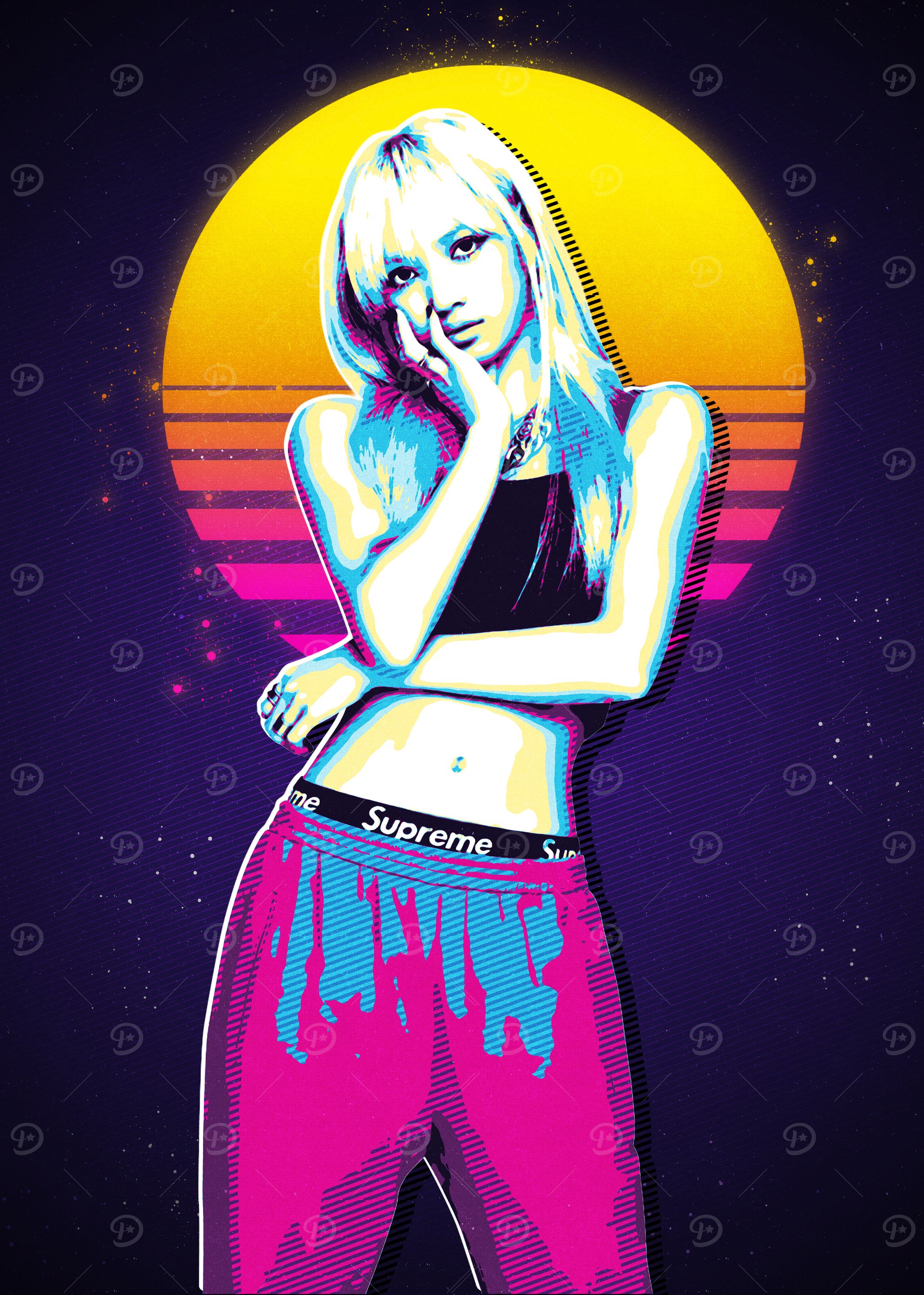 Lisa Blackpink Retro Art