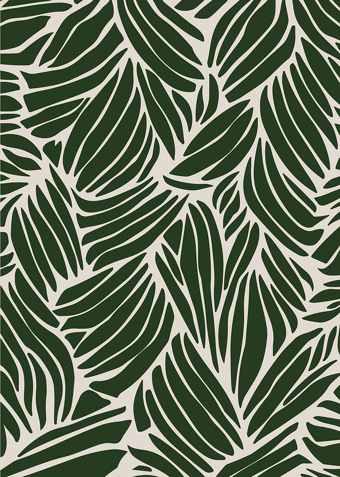 Abstract Tropical Leaf Pattern in Deep Green
