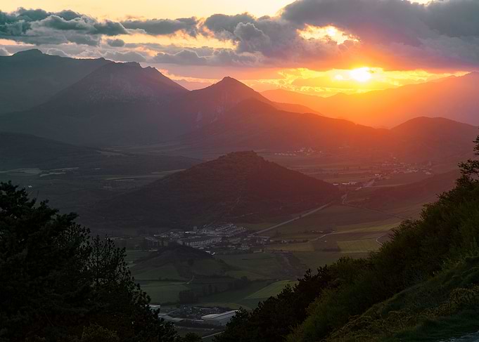Sunset Over Mountains