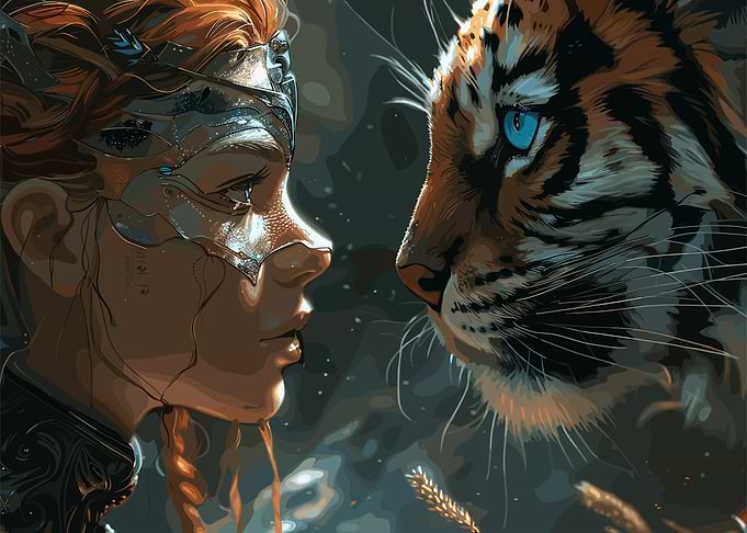 Woman and Tiger
