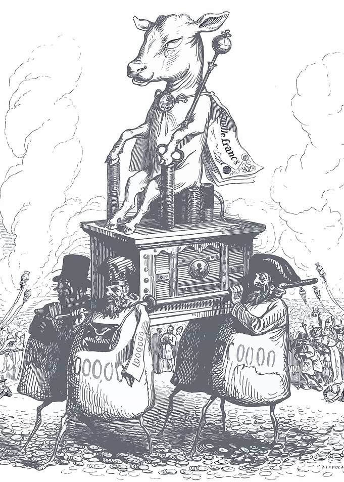Cow on a Throne of Money