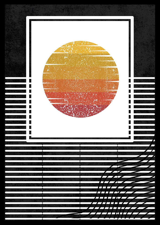 Retro Sunset Art