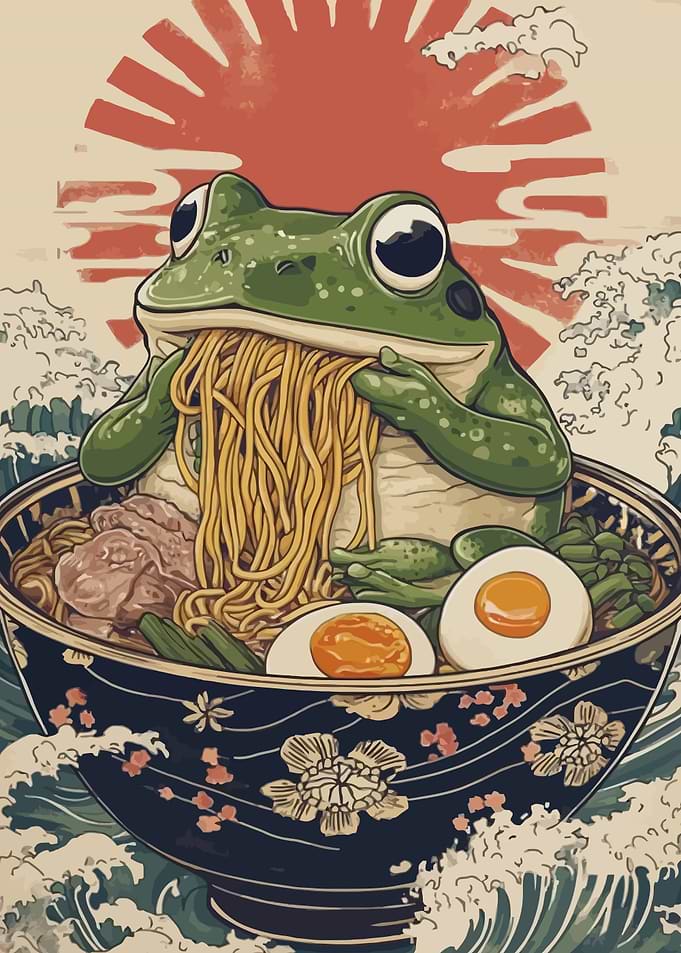 Frog Eating Ramen