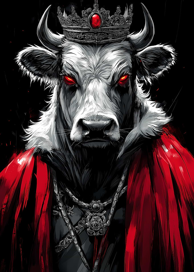 Bull Cow King with Crown