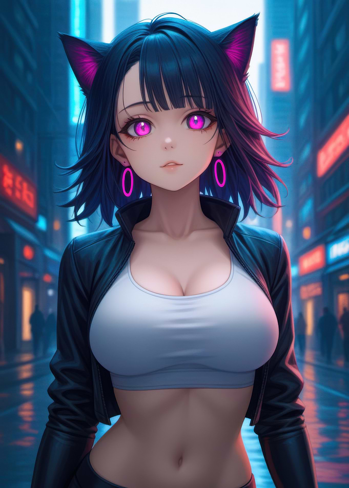 Anime Girl with Cat Ears