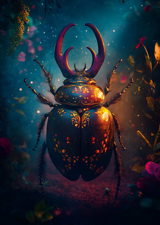 Ornate Beetle in Bloom
