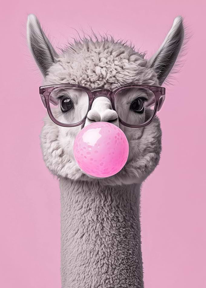 Alpaca with Bubble Gum