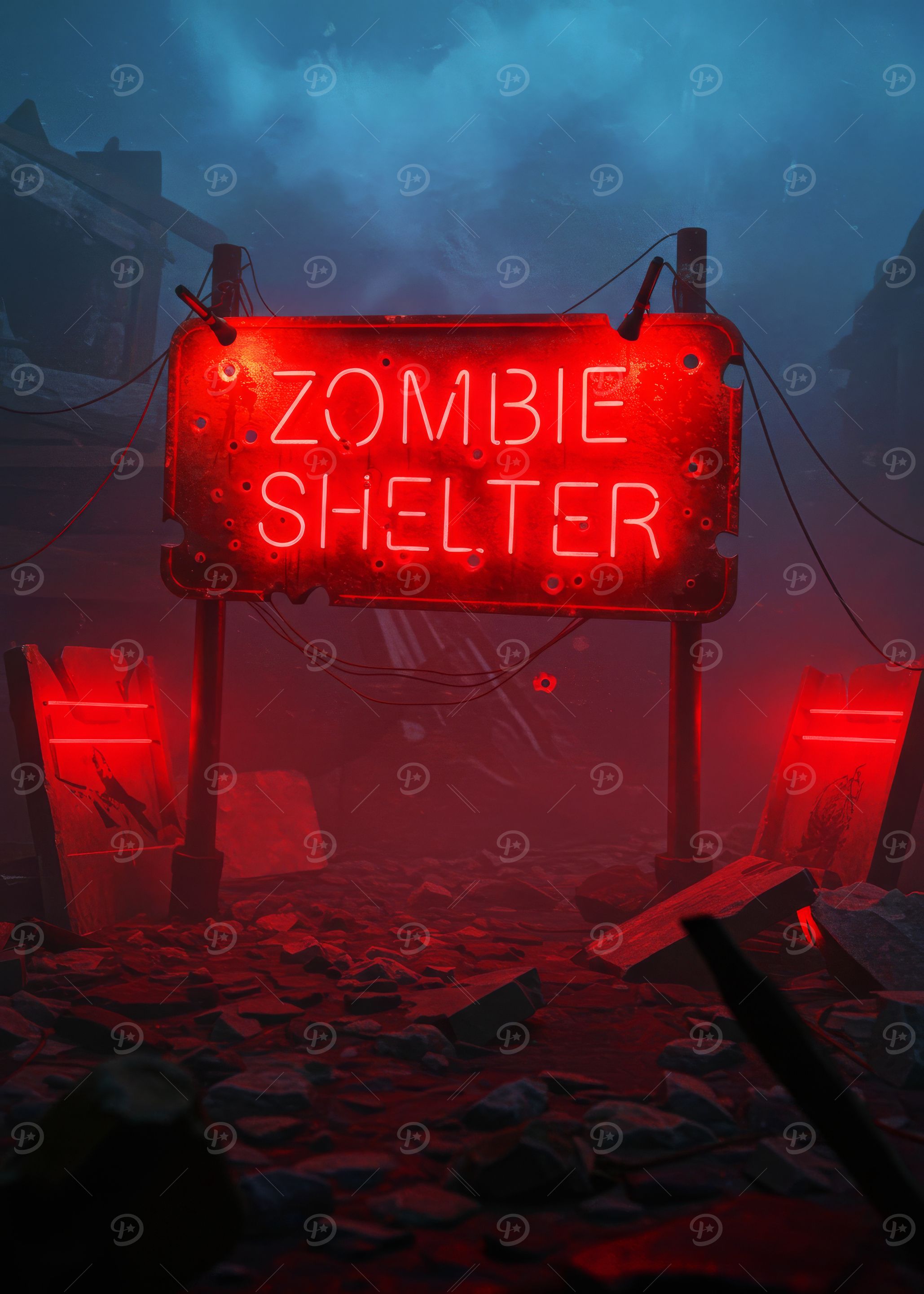 Zombie Shelter Sign