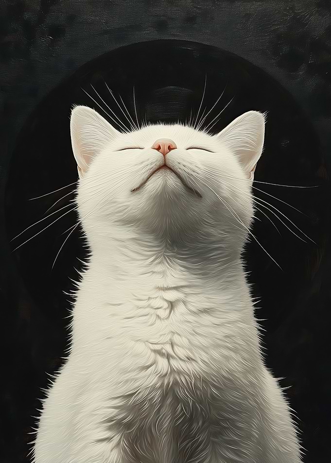 White Cat Portrait