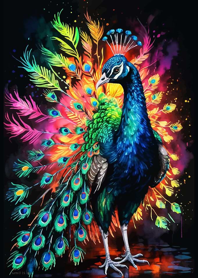 Peacock Watercolor Art