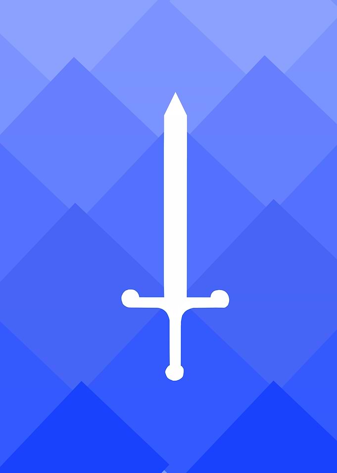 White Sword on Blue pattern