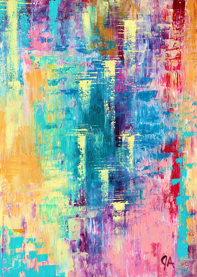 Abstract Colorful Spirits Lights Ascending Painting