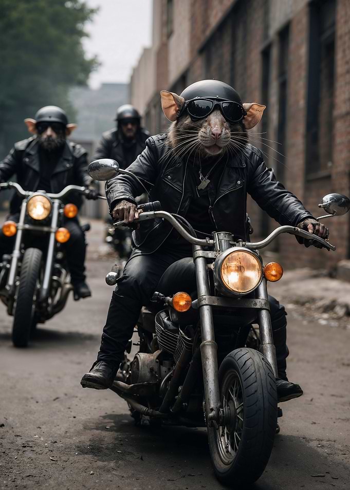 Rat on a Motorcycle
