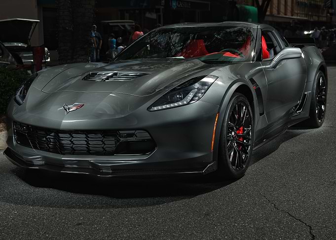Grey Corvette Sports Car