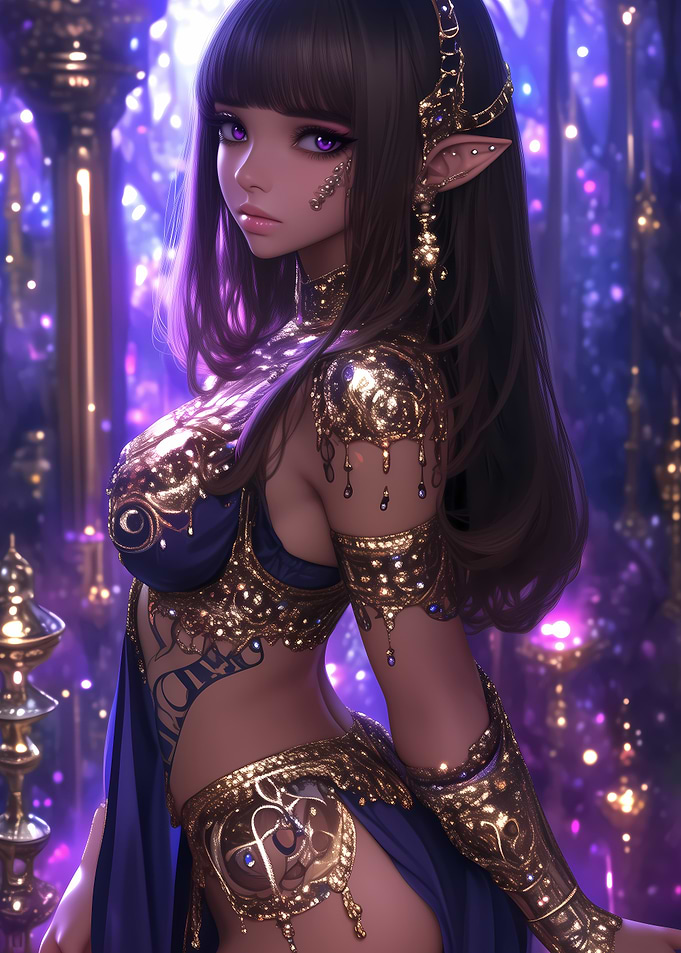 Purple-Eyed Anime Princess