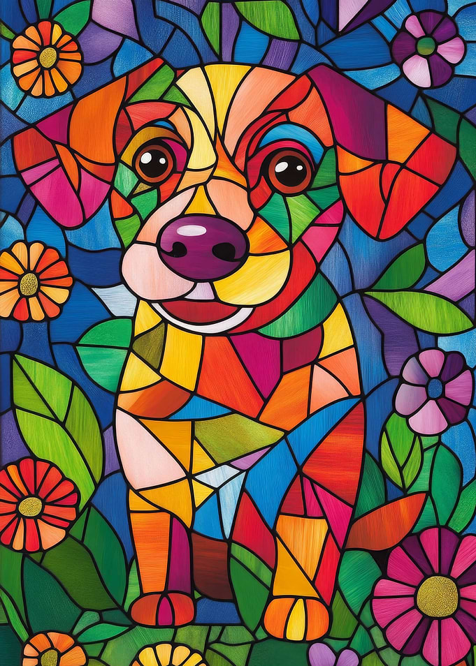Stained Glass Puppy