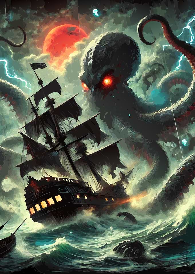 Kraken Attacking Ship