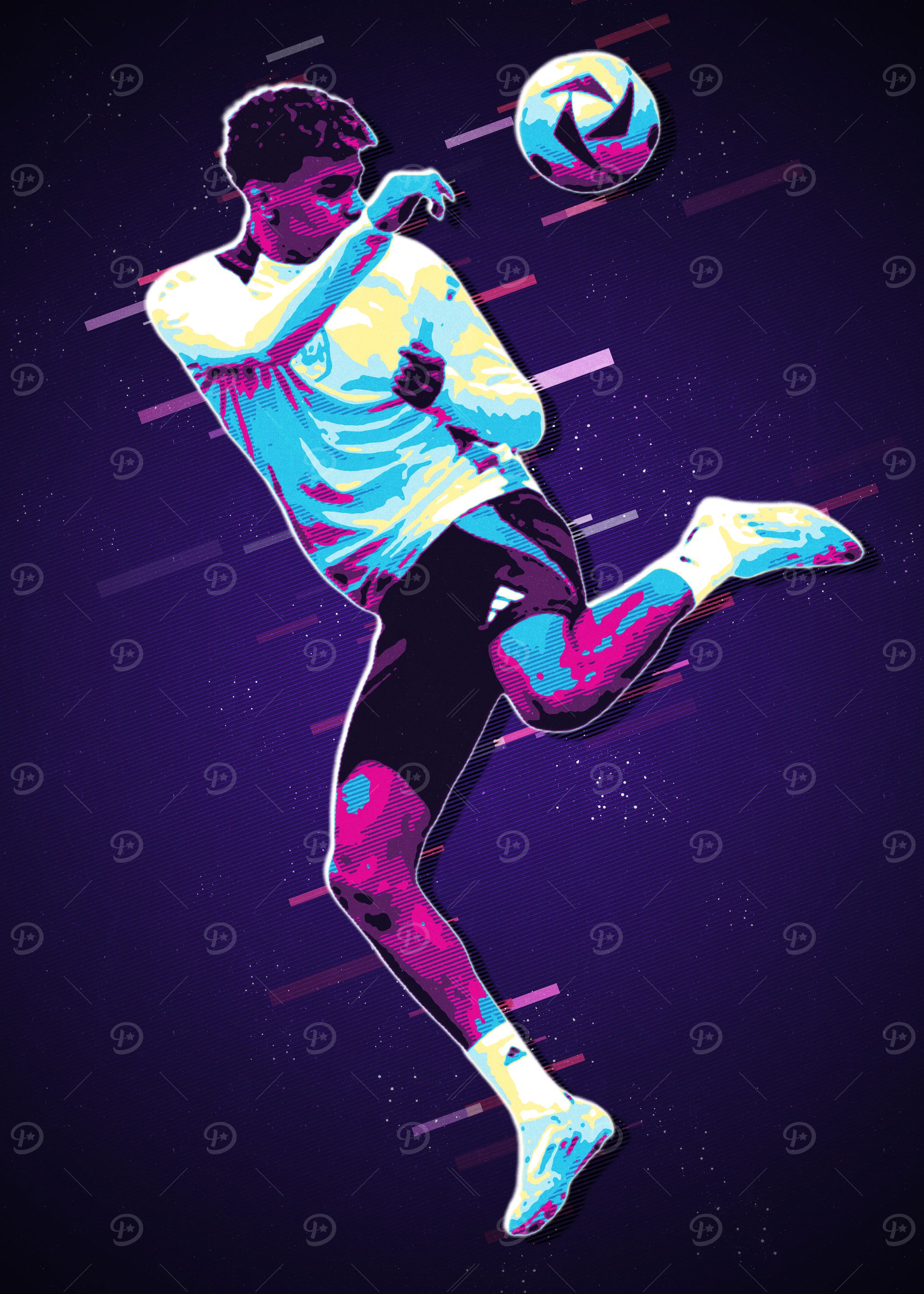 Lamine yamal Soccer Player in Retro Style