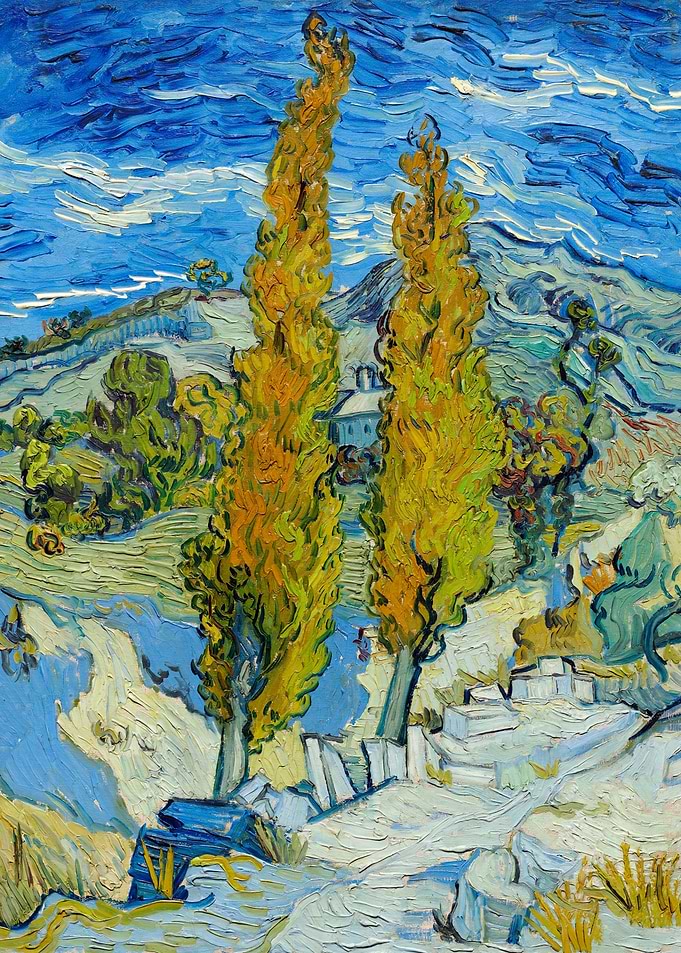 Two Poplars in the Alpilles near Saint-Rémy by Vincent Van Gogh