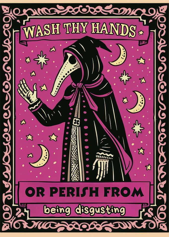 Wash Thy Hands Plague Doctor Poster