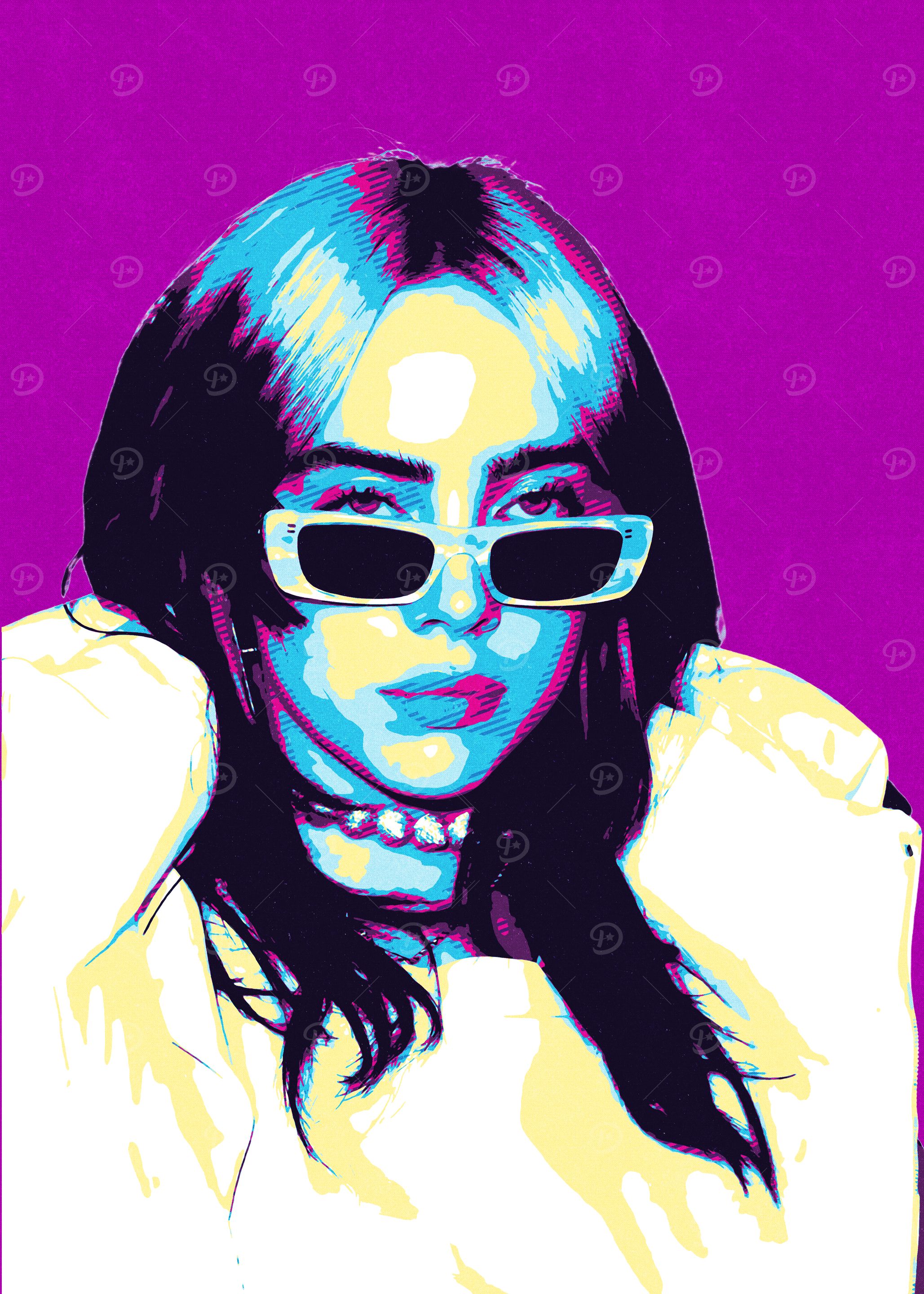 Billie Eilish Pop Art Portrait