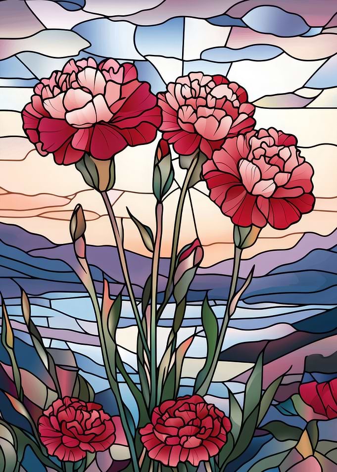 Stained Glass Carnations
