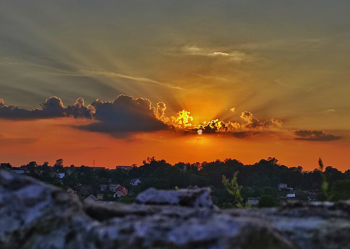 Sunset from a calm monastery