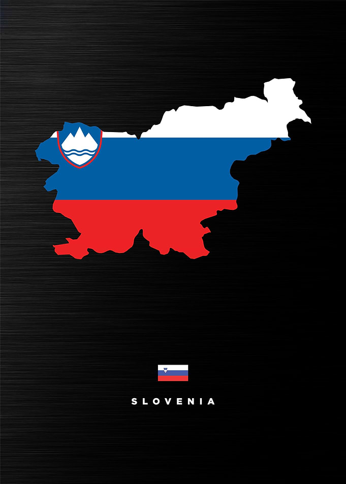 Slovenia Map with Flag