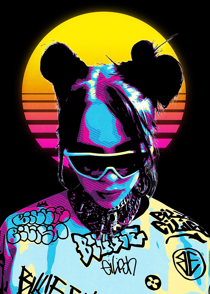 Billie Eilish Retro Art