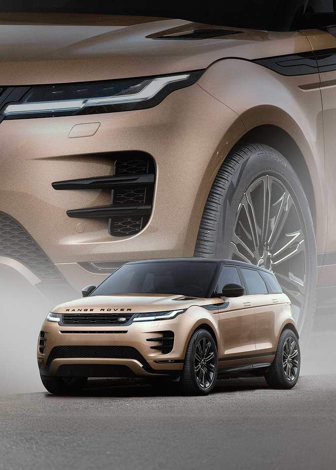 Gold Range Rover Evoque