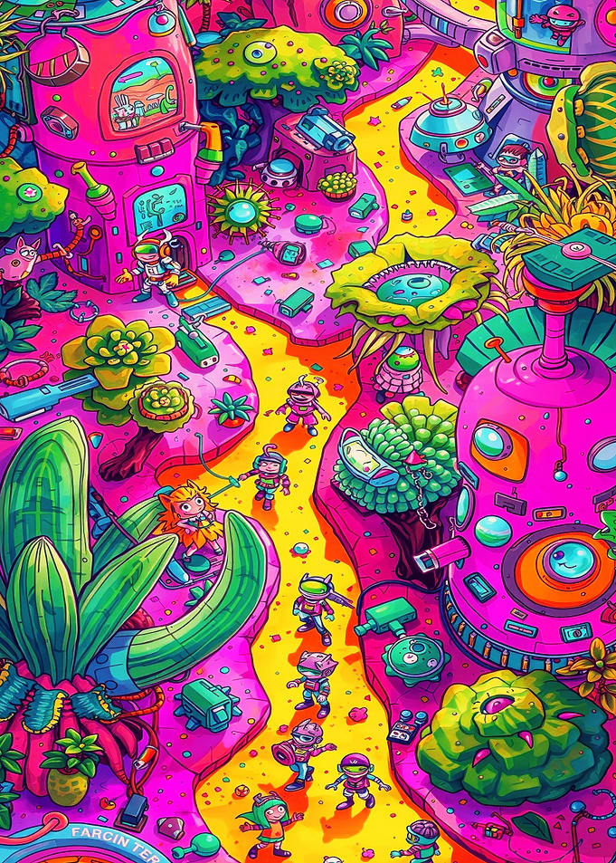 Futuristic Cartoon Landscape