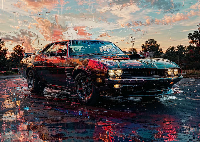 Classic Car Sunset