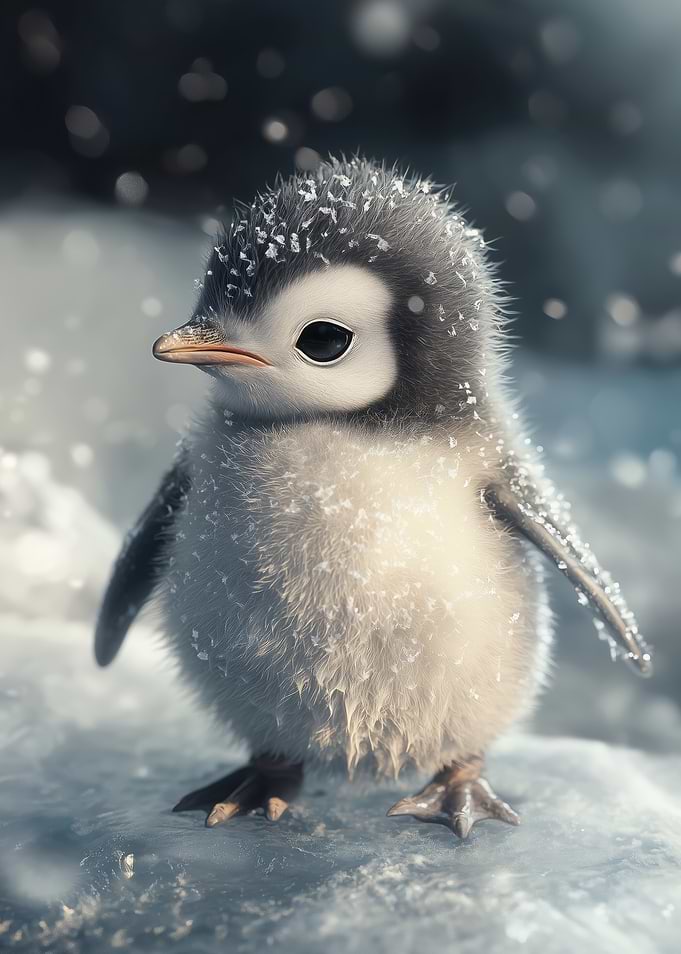Baby Penguin in Snow