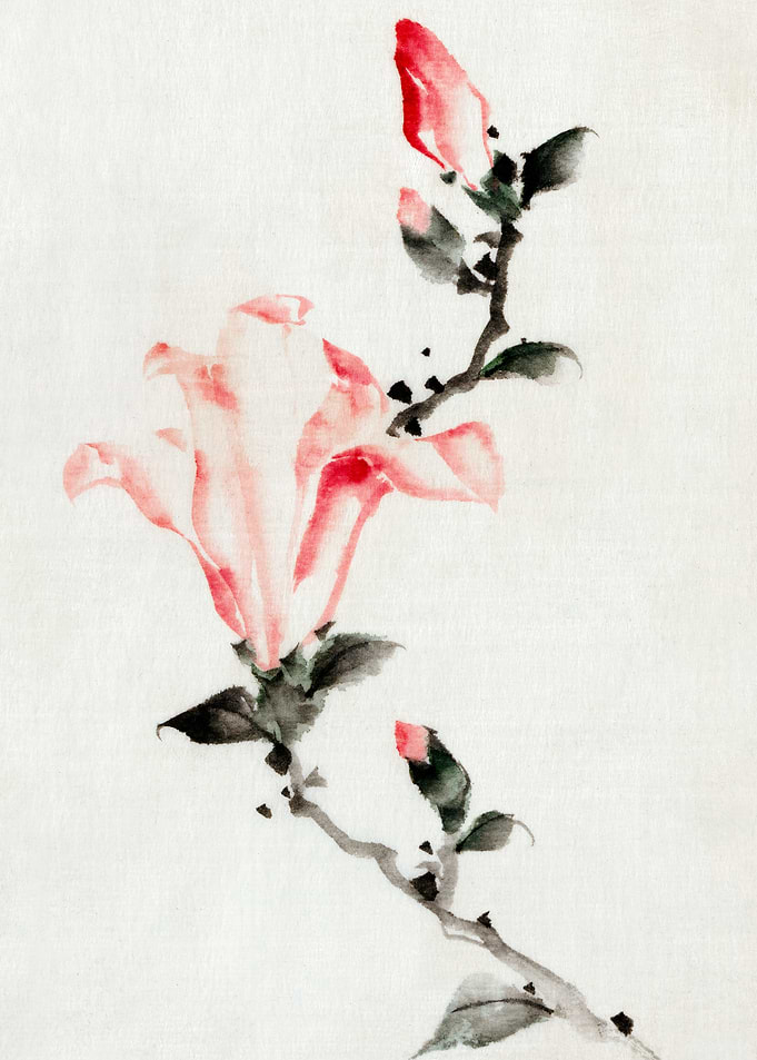 Pink Flower Branch Painting