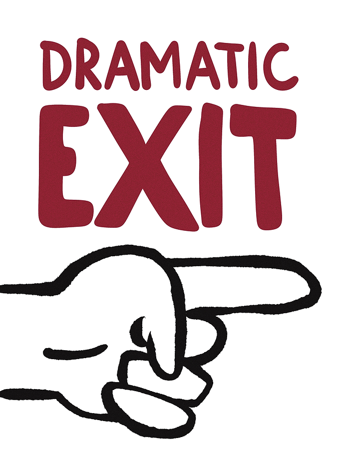 Dramatic Exit Hand Pointer