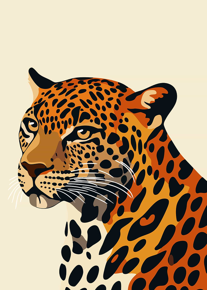 Minimalist Leopard Portrait