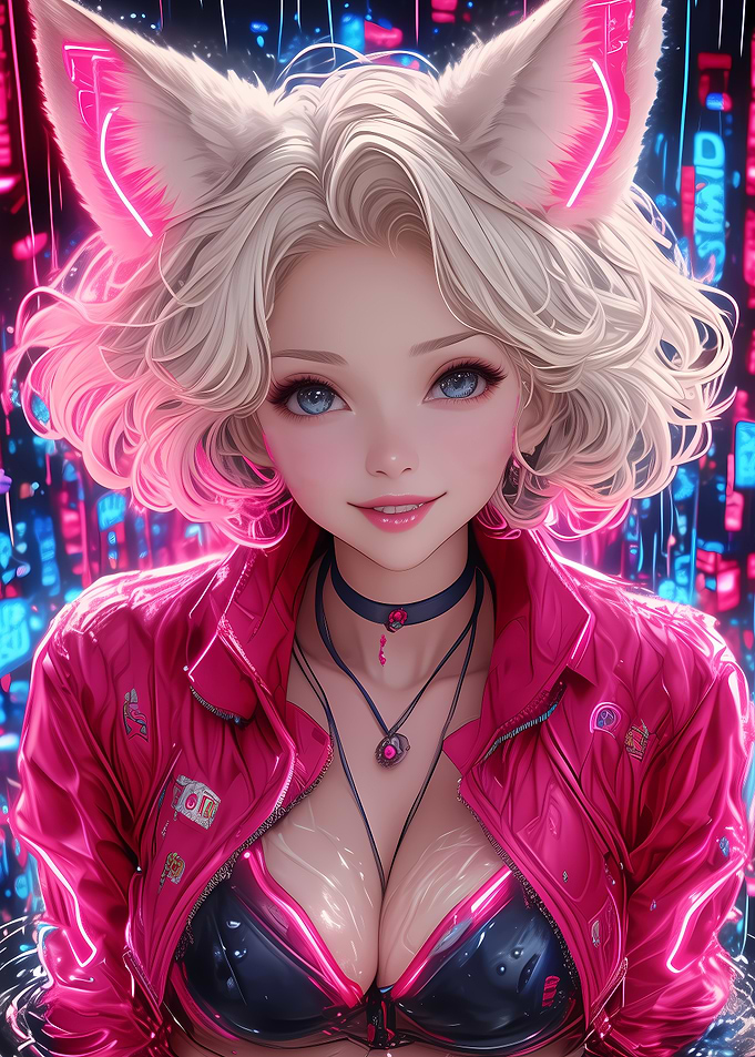 Cyberpunk Anime Cat Girl