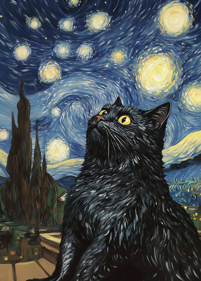 Starry Night Cat
